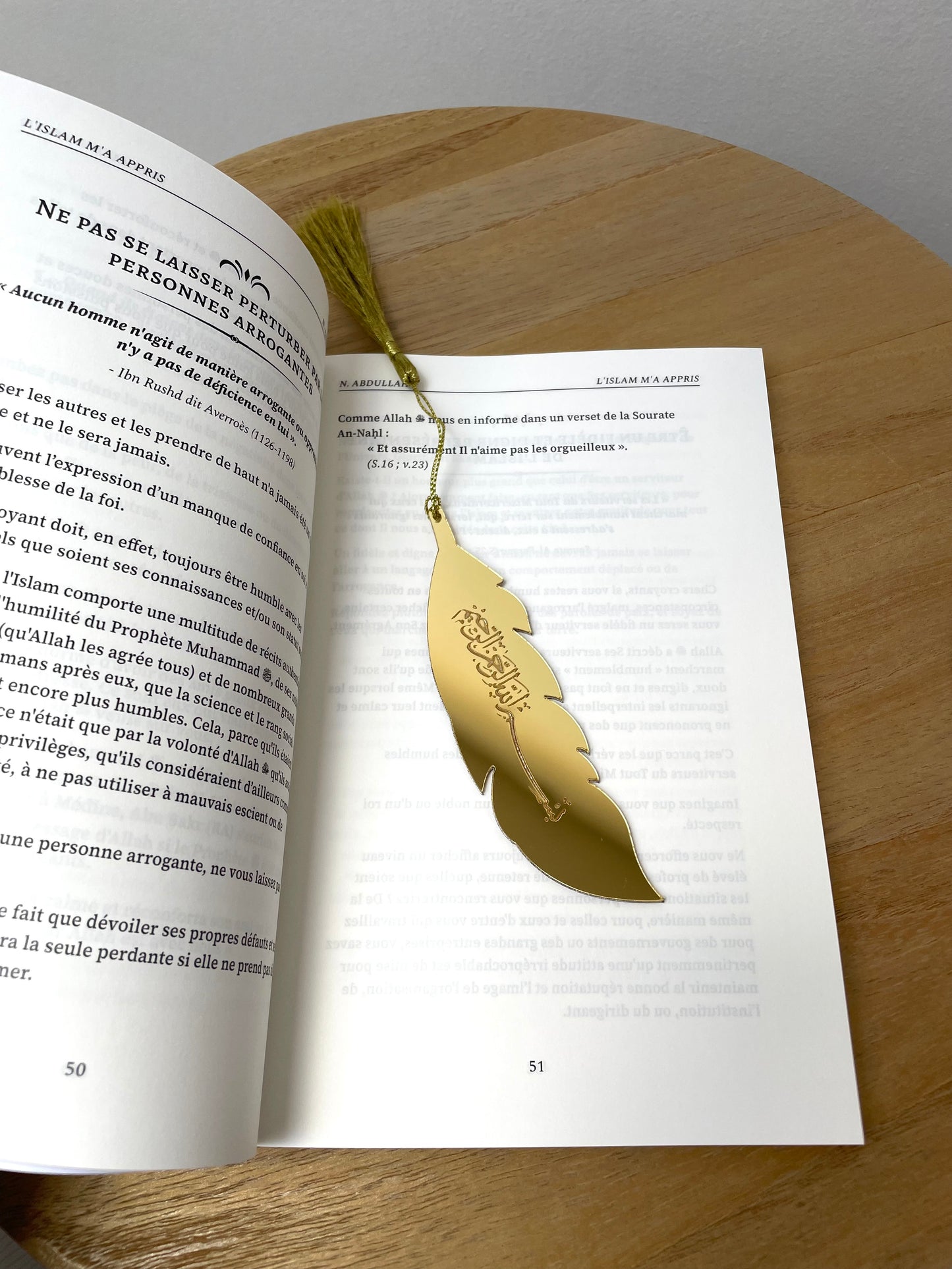 Marque page plume Bismillah