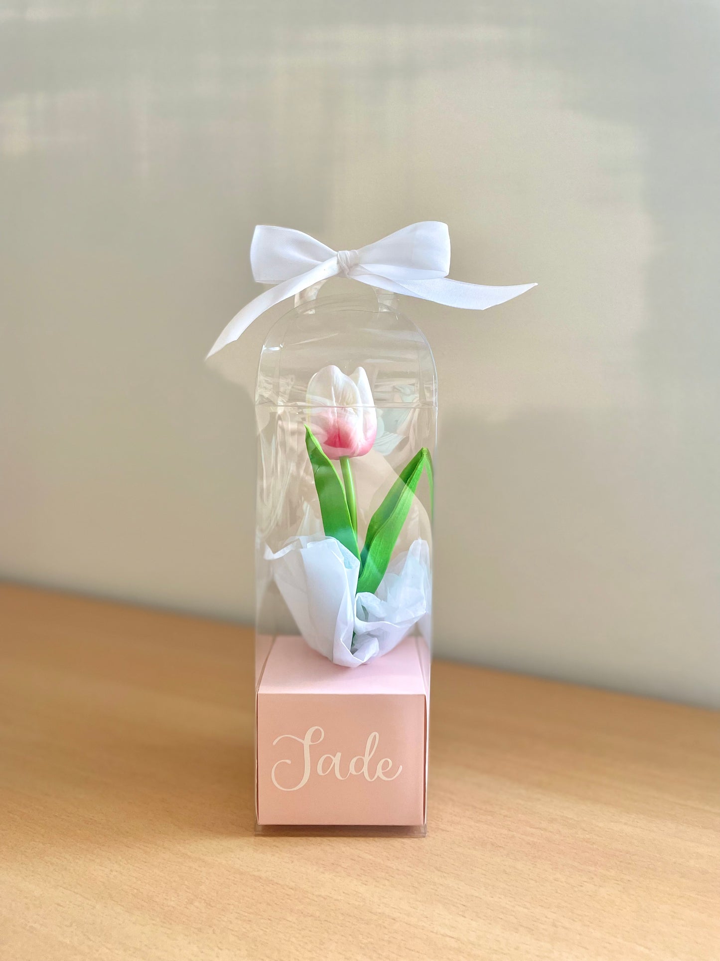 Tulipe en boîte personnalisée